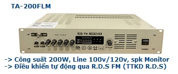 Tăng âm truyền thanh 200W liền MIXER & loa MONITOR, điều khiển tự động qua hệ thống TTKD